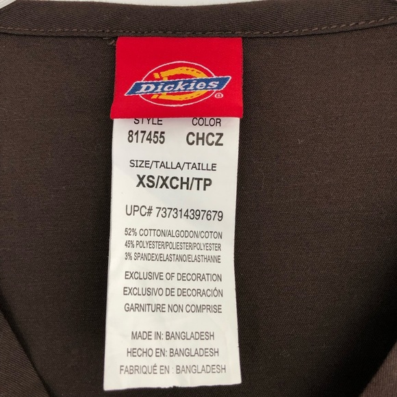 Dickies Gen Flex Scrub Top Brown Size XS - Picture 2 of 6